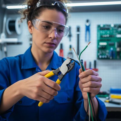 ouvriĂšre se servant pince