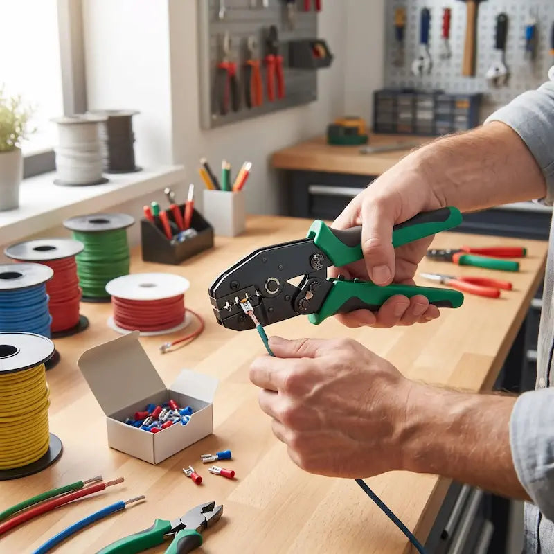pince a sertir multigreen au travail