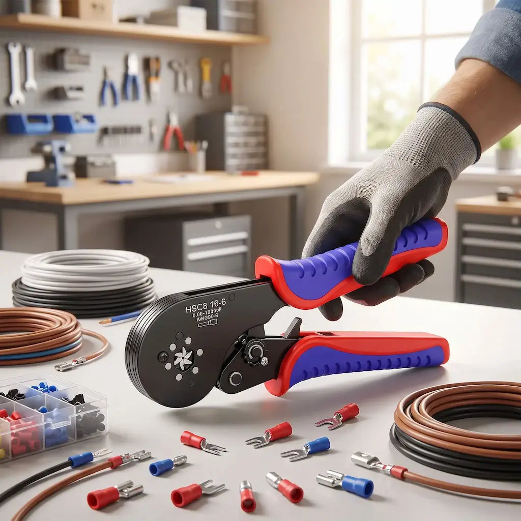 pince a sertir redblue dans atelier