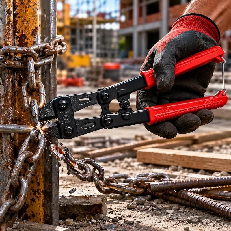 utilisation pince coupe cadenas au chantier