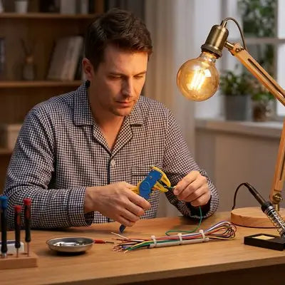 bricoleur et sa pince a denuder automatique