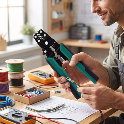 bricoleur et sa pince a sertir multigreen