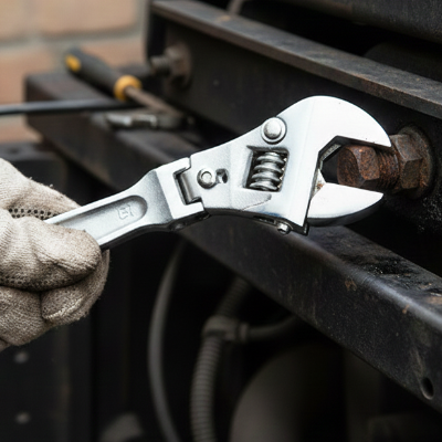 cle a molette a cliquet au travail