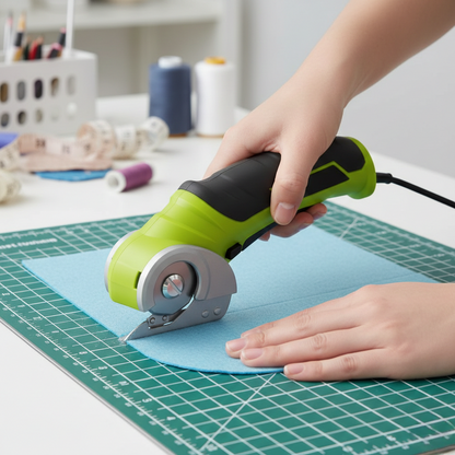 dame utilisant ciseaux electriques