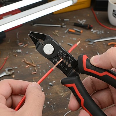 denudage cable avec pince a denuder