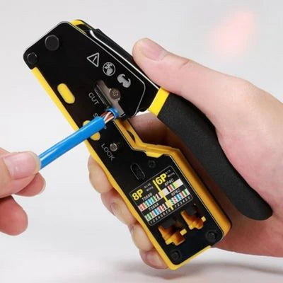 denudage cable avec pince a sertir