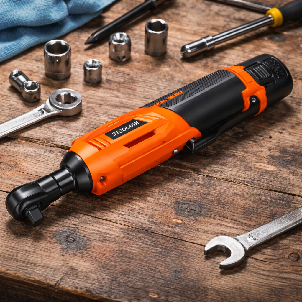 la clé à cliquet sans fil sur établi