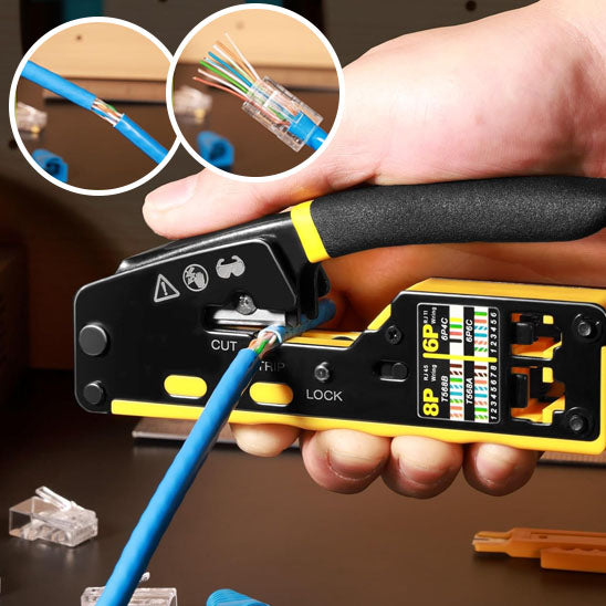 main denudant cable avec pince a sertir