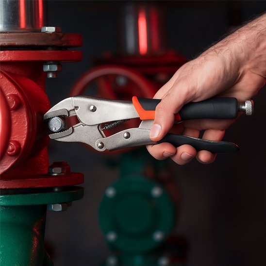 main tenant une pince etau