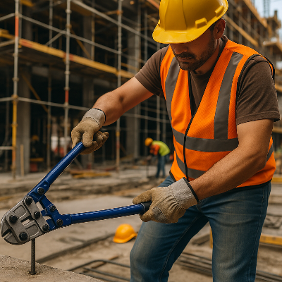 ouvrier et sa pince monseigneur