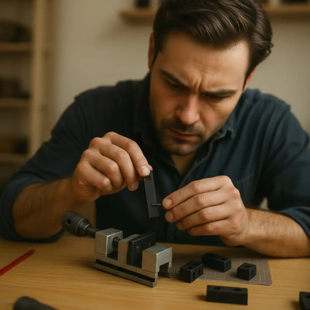 ouvrier et son etau progrip dans atelier