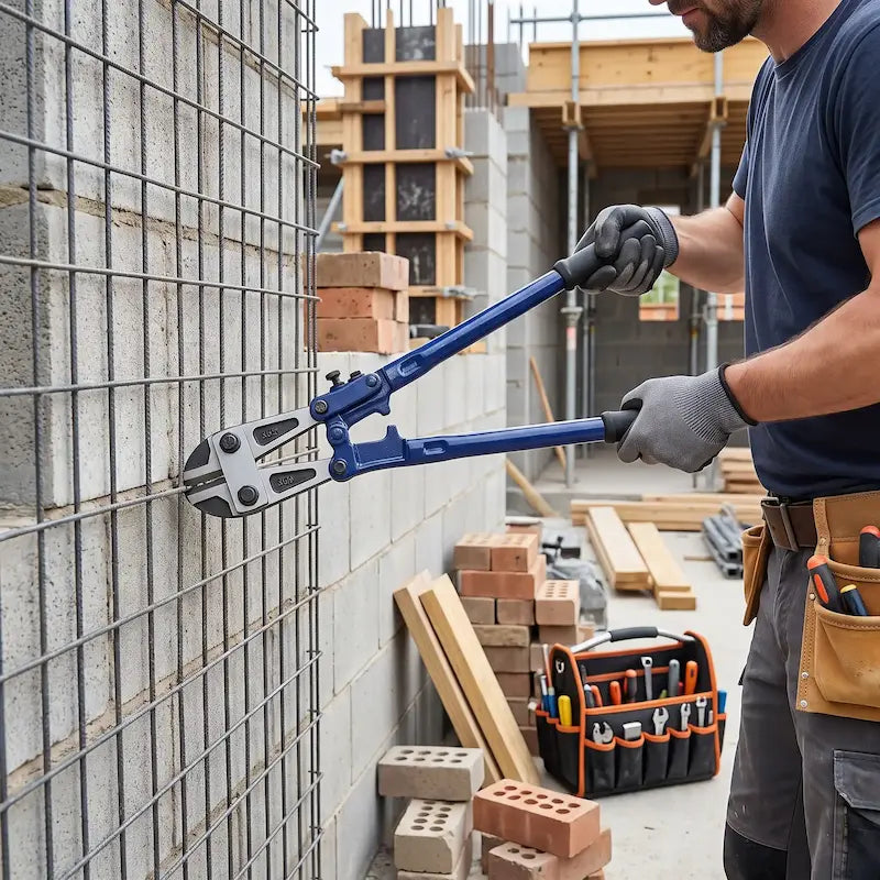 ouvrier et pince monseigneur au chantier