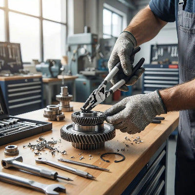 ouvrier utilsant sa pince a circlips