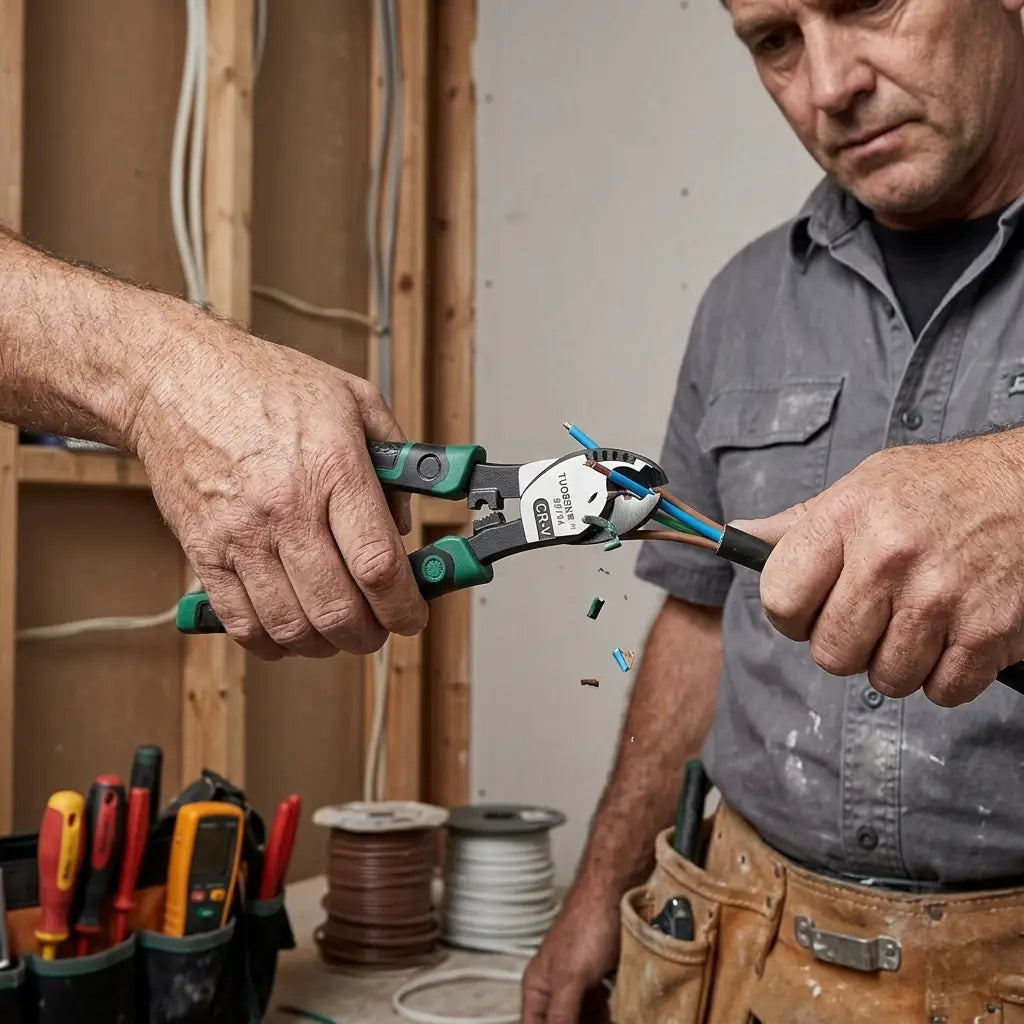 ouvriers utilisant pince a couper acier carbone
