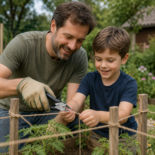 papa fils et petite pince coupante