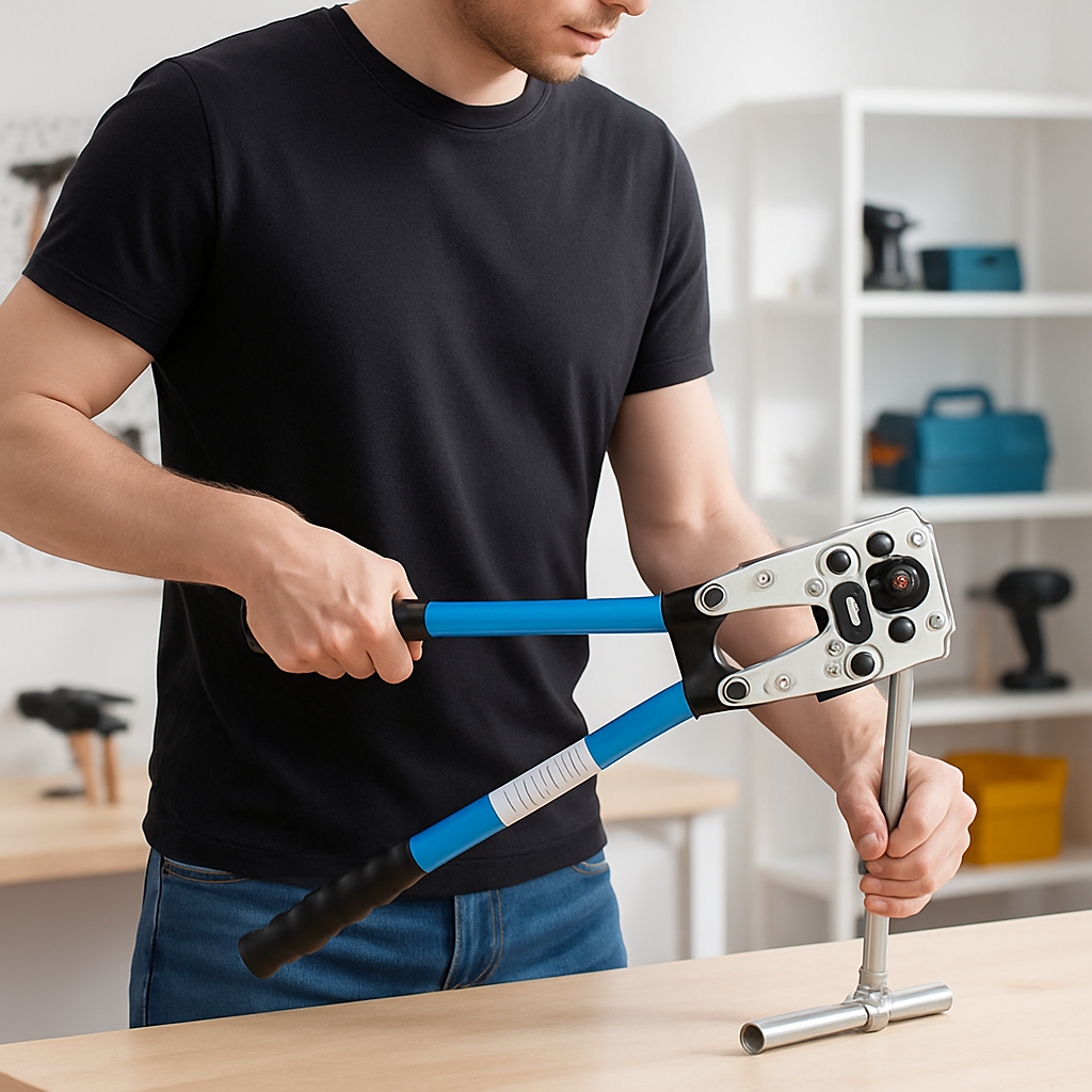 personne en train de servir pince à sertir