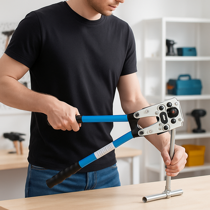 personne en train de servir pince à sertir