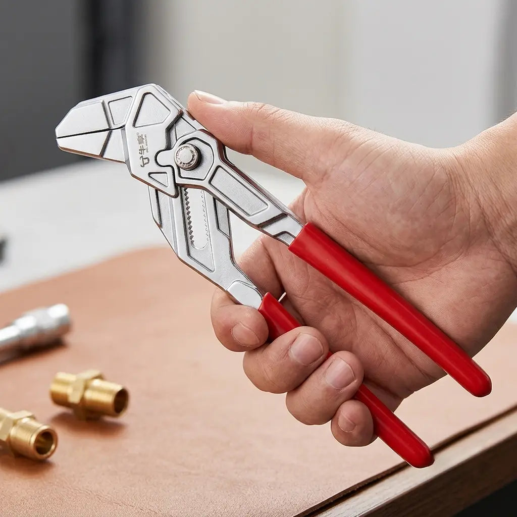 personne tenant pince pour plomberie Quick Adjust