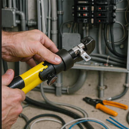 personne utilisant pince a sertir