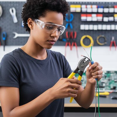 personne utilisant pince