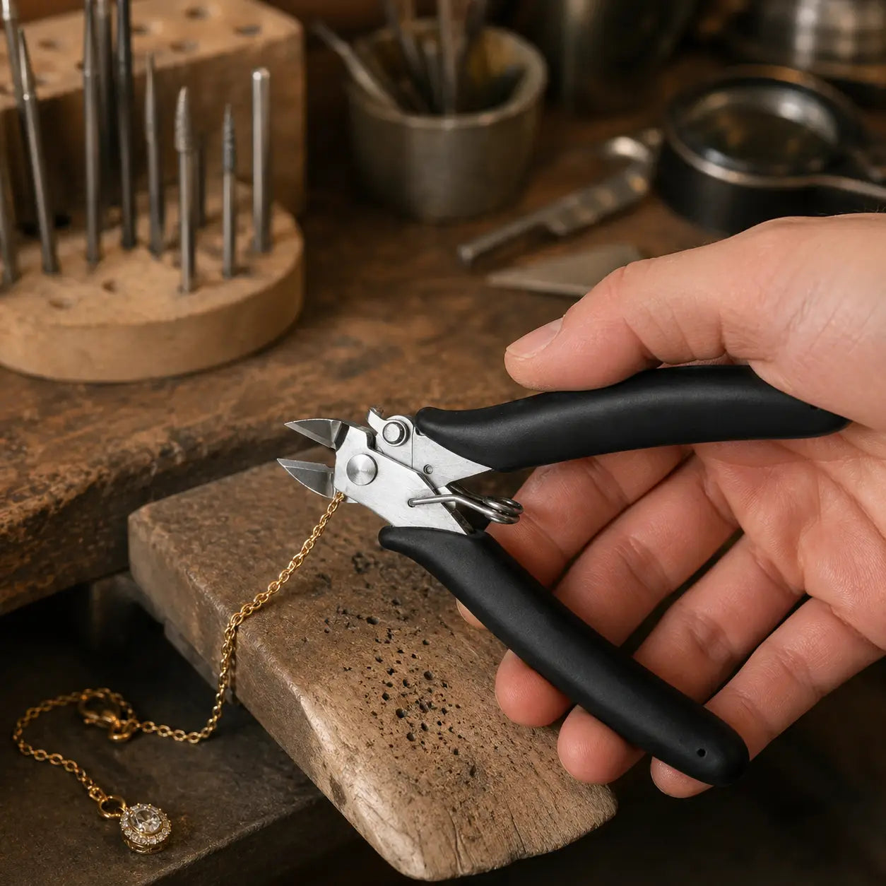 petite pince coupante ergonomique avec bijoux