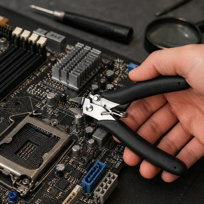 petite-pince-coupante-ergonomique-et-circuit-electronique