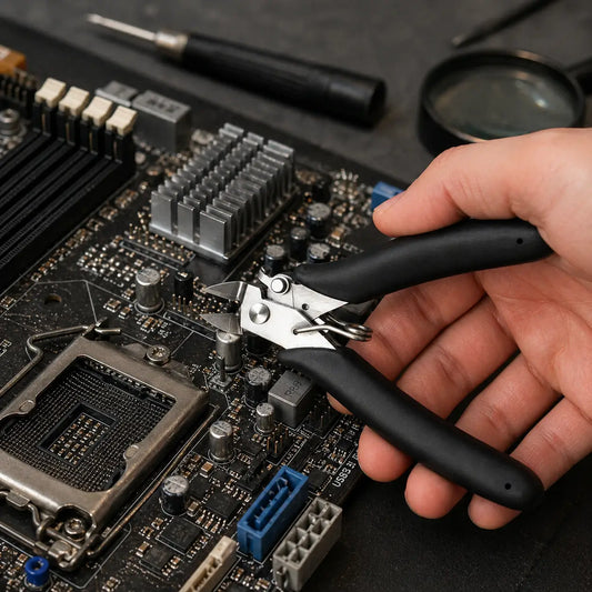 petite-pince-coupante-ergonomique-et-circuit-electronique