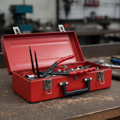 pince a circlips dans caisse outils