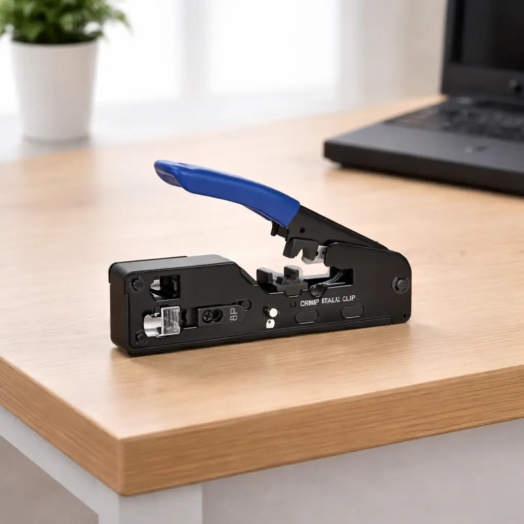 pince a sertir RJ45 sur bureau