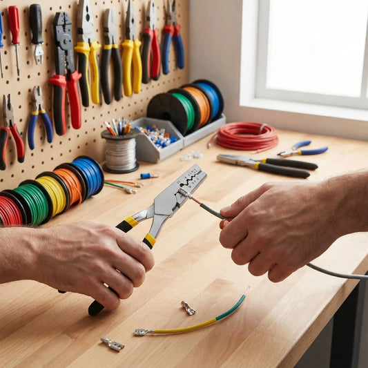 pince a sertir en action