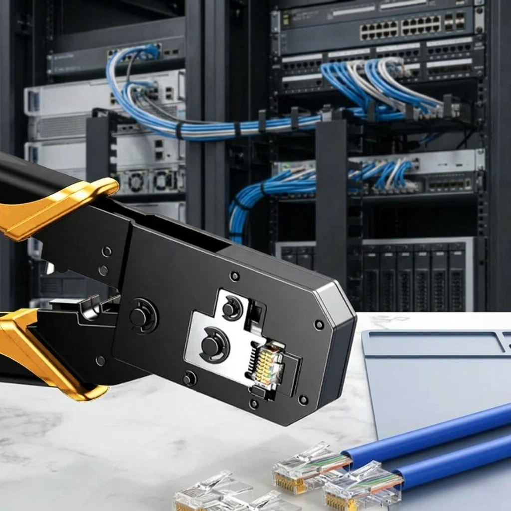 pince à sertir et câble ethernet