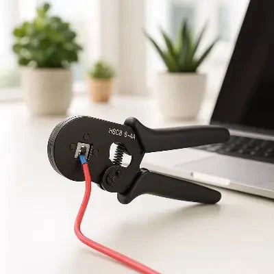 pince a sertir multicosse sur bureau
