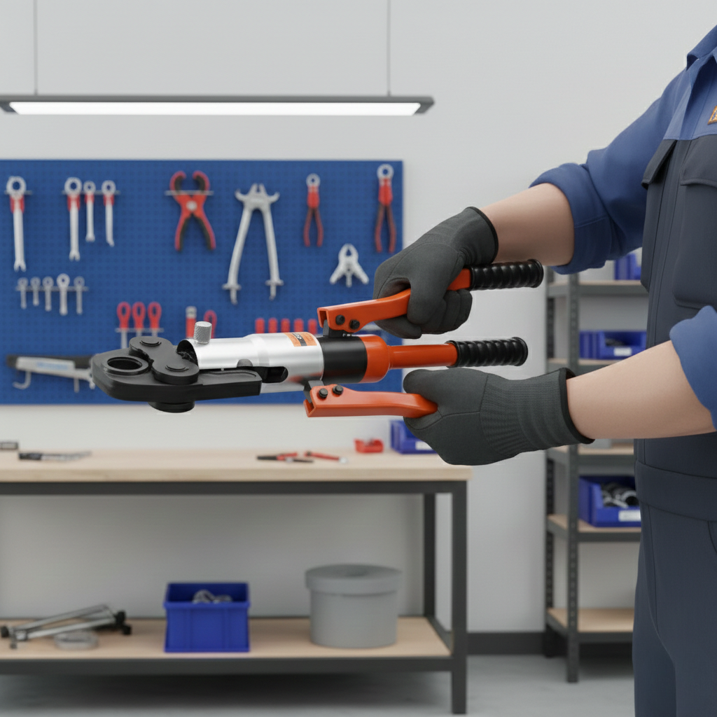 pince à sertir multicouche hydraulique en main