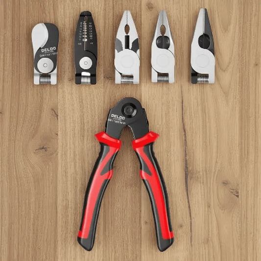pince à sertir multifonction 5 en 1 electro pro et têtes interchangeables