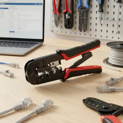 pince a sertir pro connect sur bureau informatique