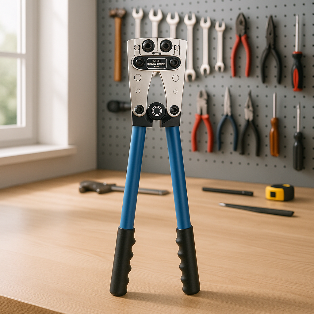 pince à sertir sur son établi