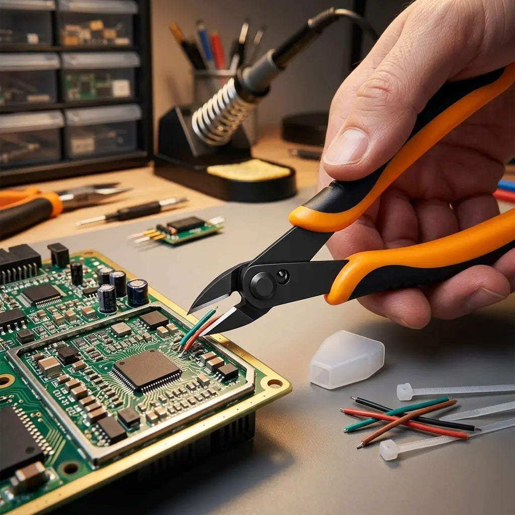 pince coupante de precision ultra affutee et circuit imprimé