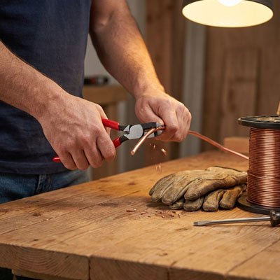 Pince coupante et bobine de fil