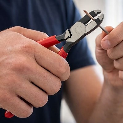 Pince coupante serrant fil