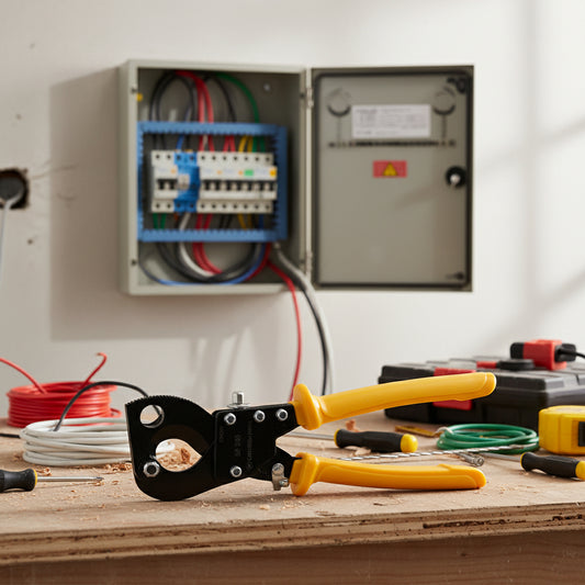 pince coupe câble sur établi