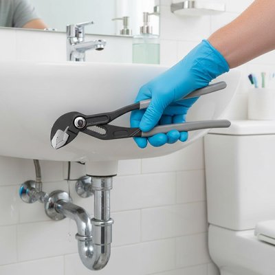 Pince multiprise a coté du lavabo