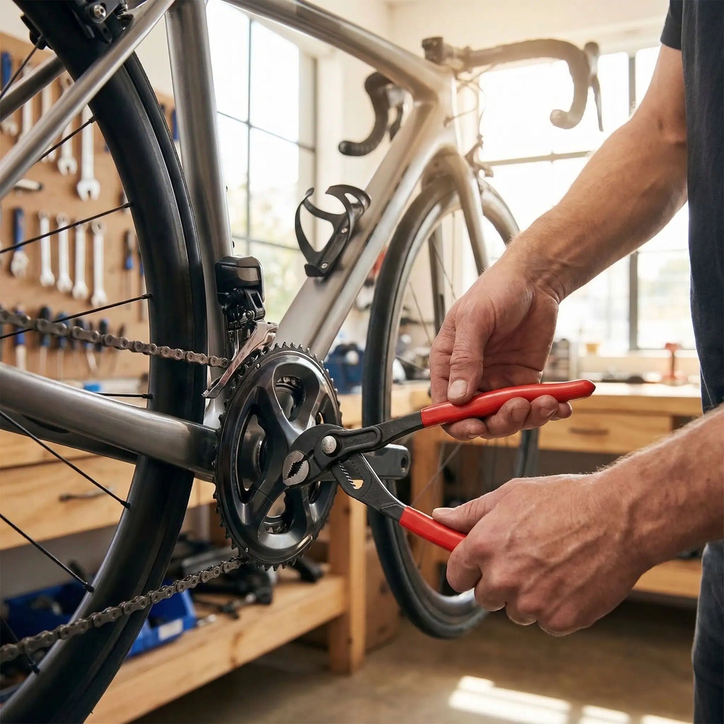 pince multiprise plombier en action