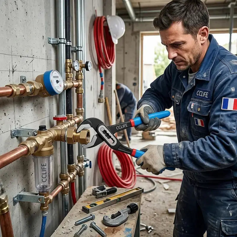 plombier et sa multiprise pince