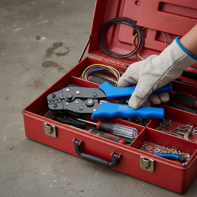 pose pince sertir dans caisse outils