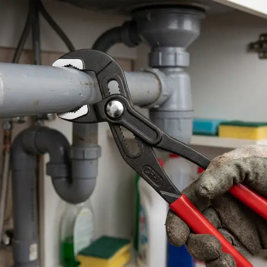 serrage canalisation avec pince pour plomberie